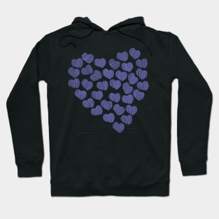 Very Peri Periwinkle Chunky Valentine Heart Hoodie